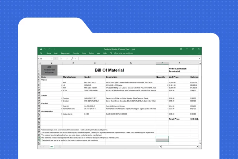 Audiovisual BOM Bill of Material Manual Creation