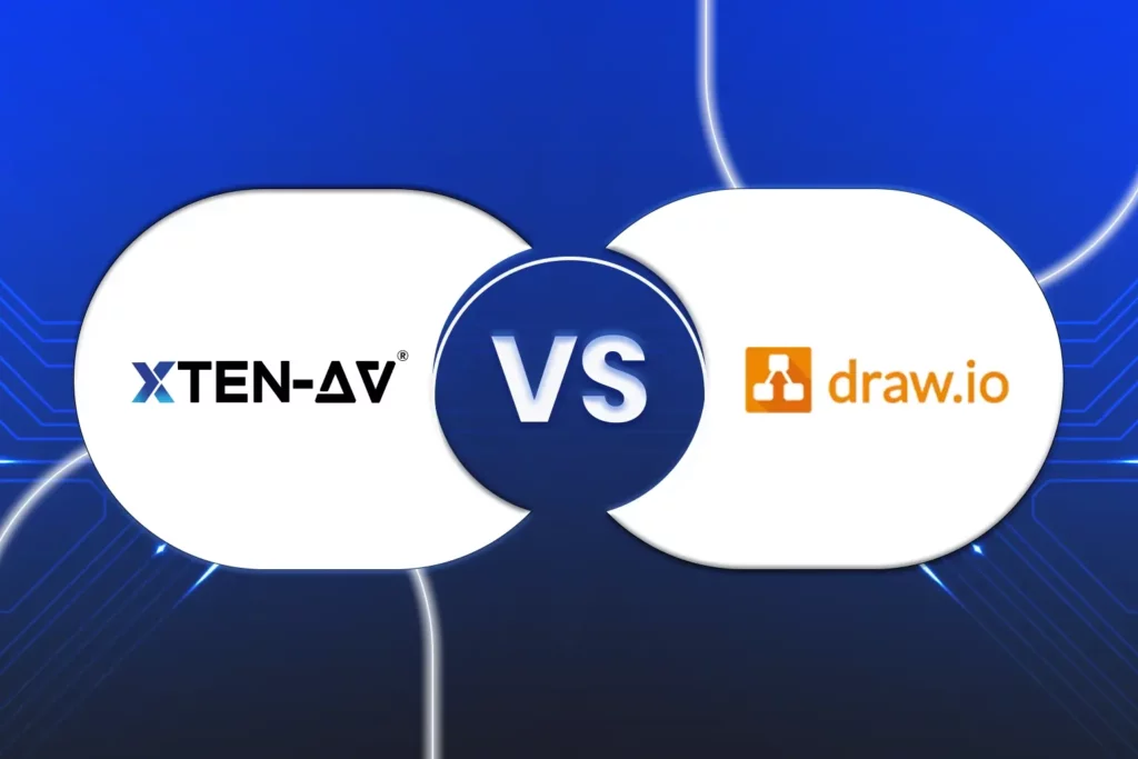 Draw io vs XTEN-AV - Which is the best online diagramming tool for av professionals
